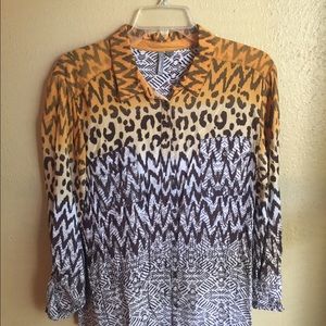 Leopard print top, Three-quarter sleeves